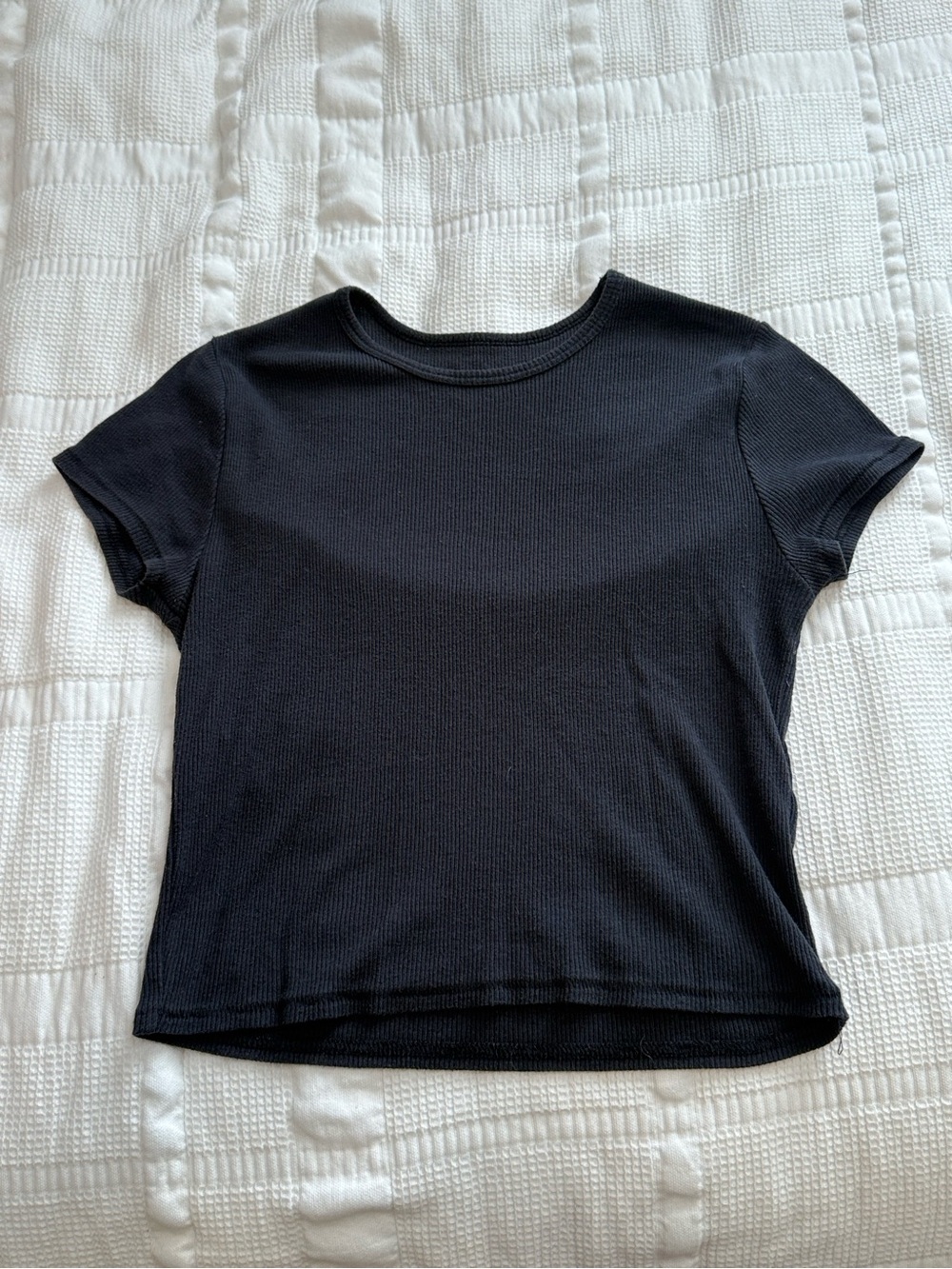 BDG Black Short Sleeve Ribbed Tee